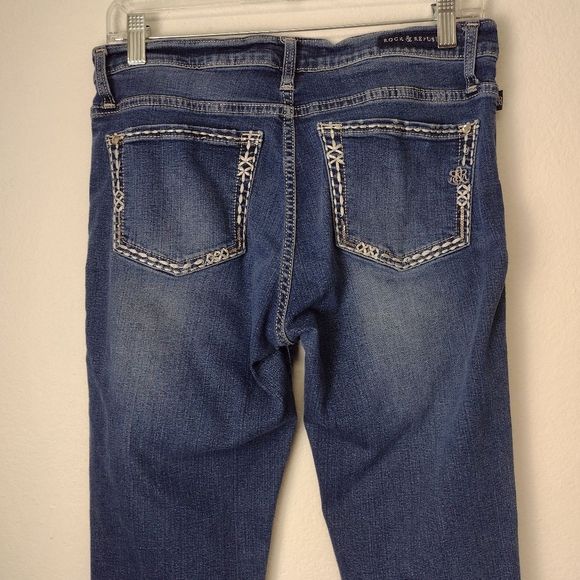 Rock & Republic. Kasandra Jeans Blue Midrise Bootcut Distressed   Sz 8. - Picture 7 of 12